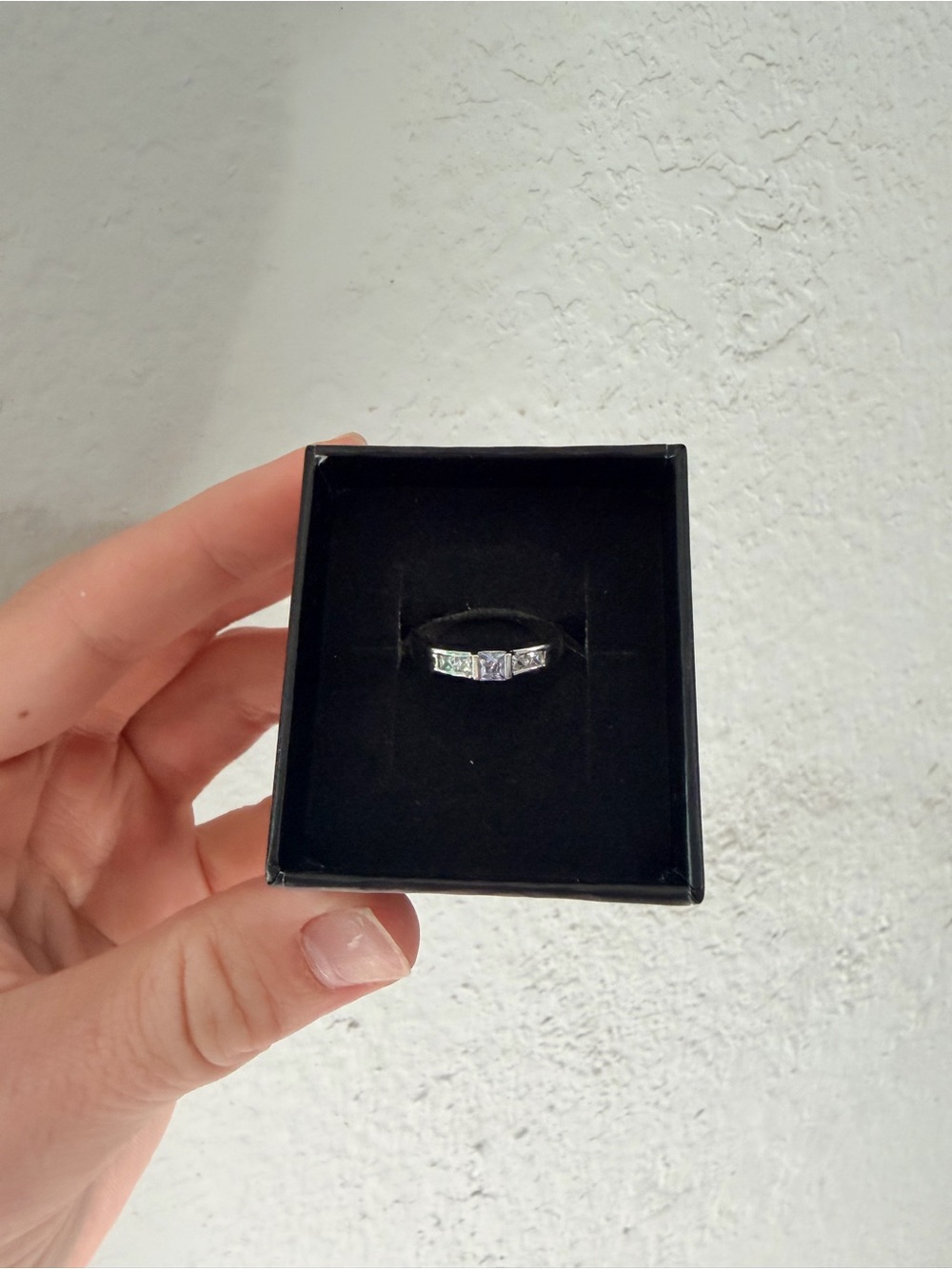 Sterling Silver CZ Three Stone Ring - Picture 4 of 7